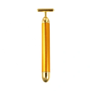 Wollet 24K Gold Beauty Stick Eco-friendly Electric T-shaped Facial Massager