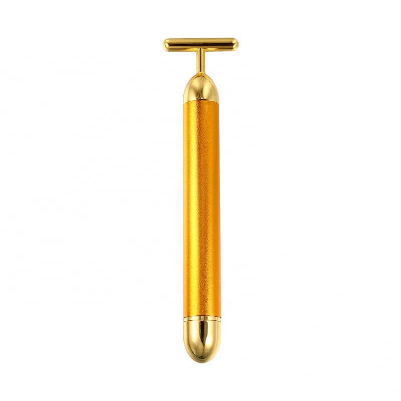 Wollet 24K Gold Beauty Stick Eco-friendly Electric T-shaped Facial Massager