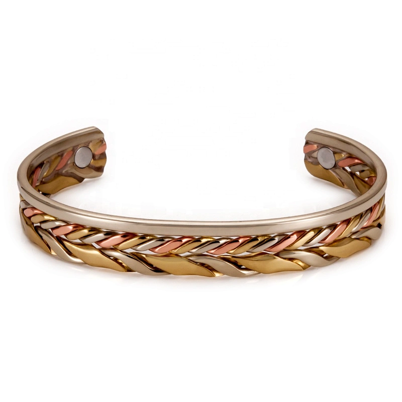 Wollet Wholesale Mens Jewelry Magnetic Arthritis Pain Relief Therapy Healthy Cuff Vintage Engraved Copper Bracelet