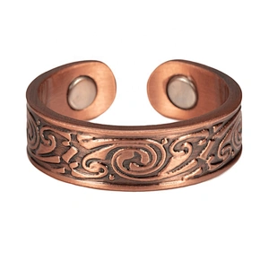 Wollet Magnetic Copper Ring Arthritis Women Pure Copper Rings for Women Adjustable Health with 3PCS Magnets