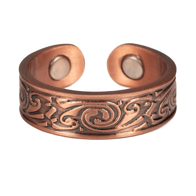 Wollet Magnetic Copper Ring Arthritis Women Pure Copper Rings for Women Adjustable Health with 3PCS Magnets