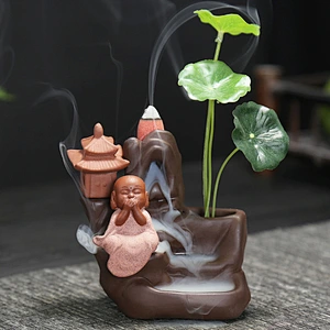 Wollet Creative Home Ceramic Ornaments Hydroponic Flower Ornaments Backflow Aromatherapy Oven Backflow Incense Oven