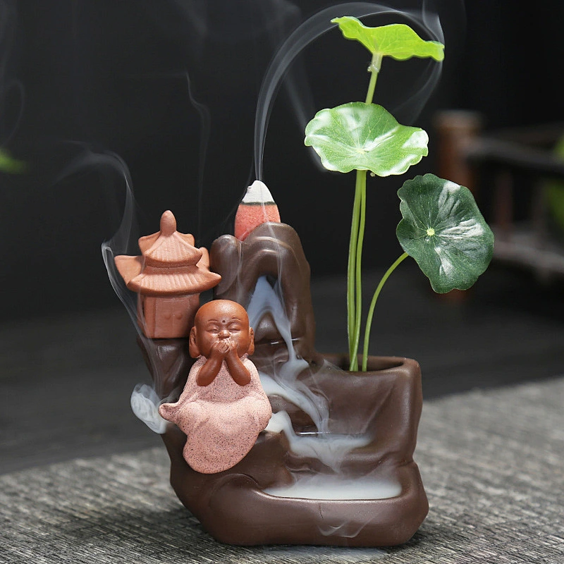 Wollet Creative Home Ceramic Ornaments Hydroponic Flower Ornaments Backflow Aromatherapy Oven Backflow Incense Oven