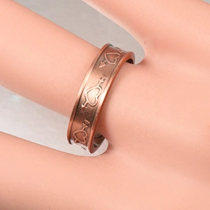 Wollet Magnetic Copper Ring Arthritis Women Pure Copper Rings for Women Adjustable Health with 3PCS Magnets