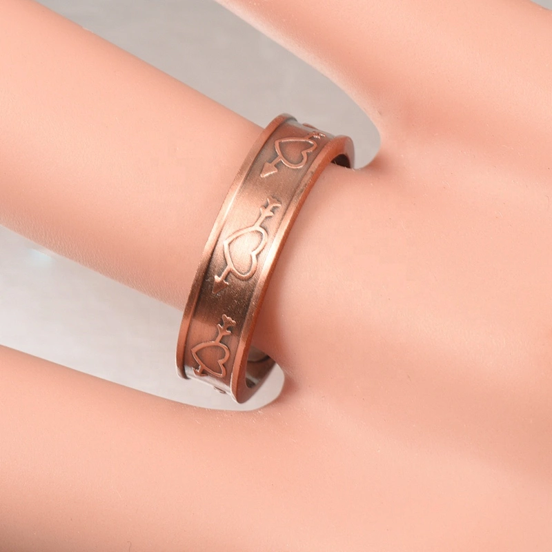 Wollet Magnetic Copper Ring Arthritis Women Pure Copper Rings for Women Adjustable Health with 3PCS Magnets