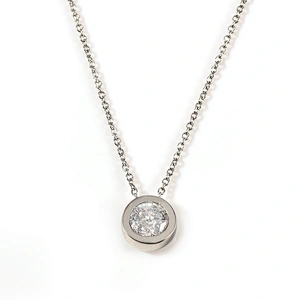 Wollet Fashion Big CZ Stone Charming 316L Stainless Steel Pendant For Women