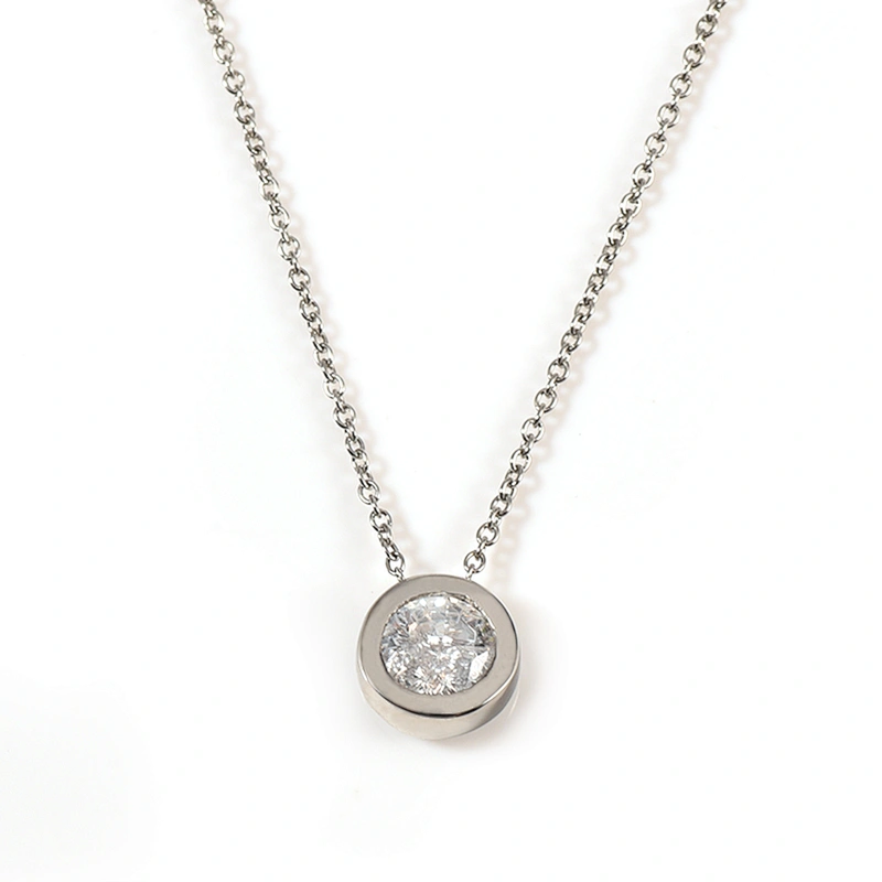 Wollet Fashion Big CZ Stone Charming 316L Stainless Steel Pendant For Women