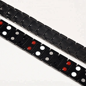 Wollet Hot 4 In 1 Energy Double Row 316L Stainless Steel Titanium Bio Magnetic Bracelet