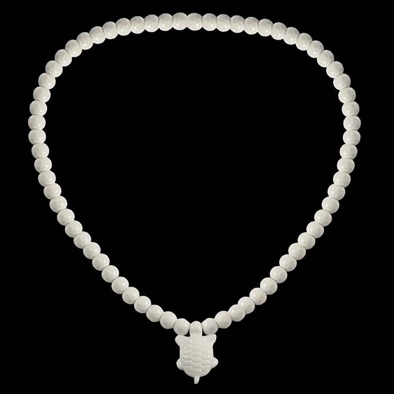 Pop Relax Korea Bio Germanium Tourmaline Stone Necklace Negative Ion Health Care Physiotherapy Long Life Turtle Energy Necklace