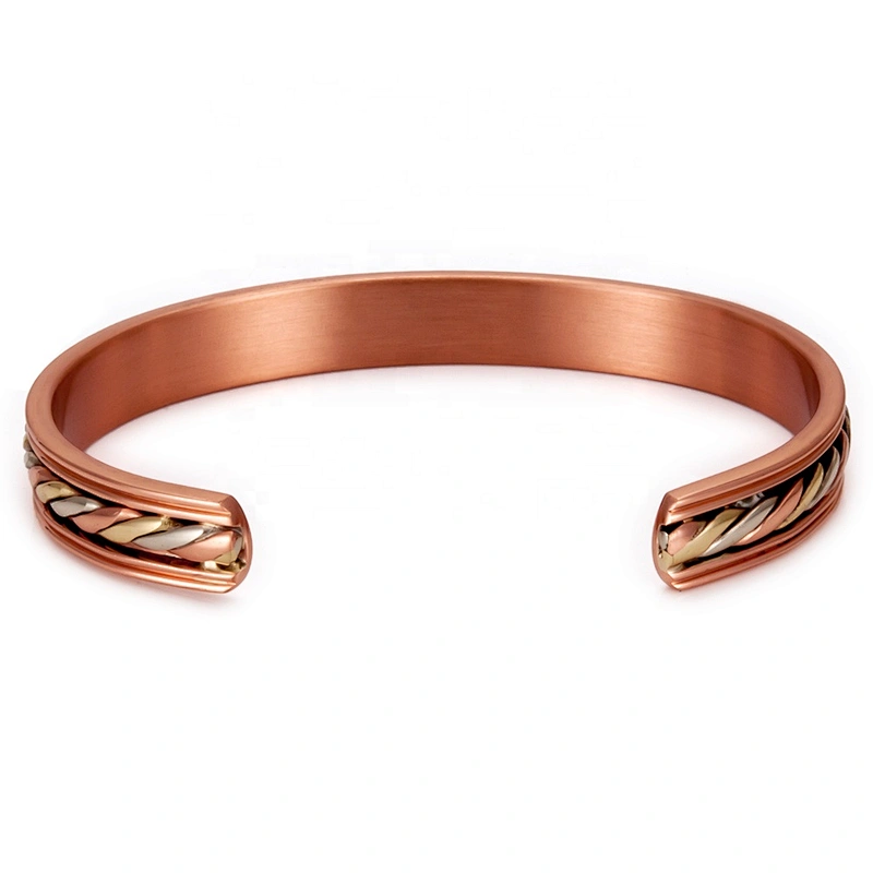 Wollet Mens Pure Copper Bangle  Arthritis Pain Relief Therapy Healthy Copper Magnetic Bracelet