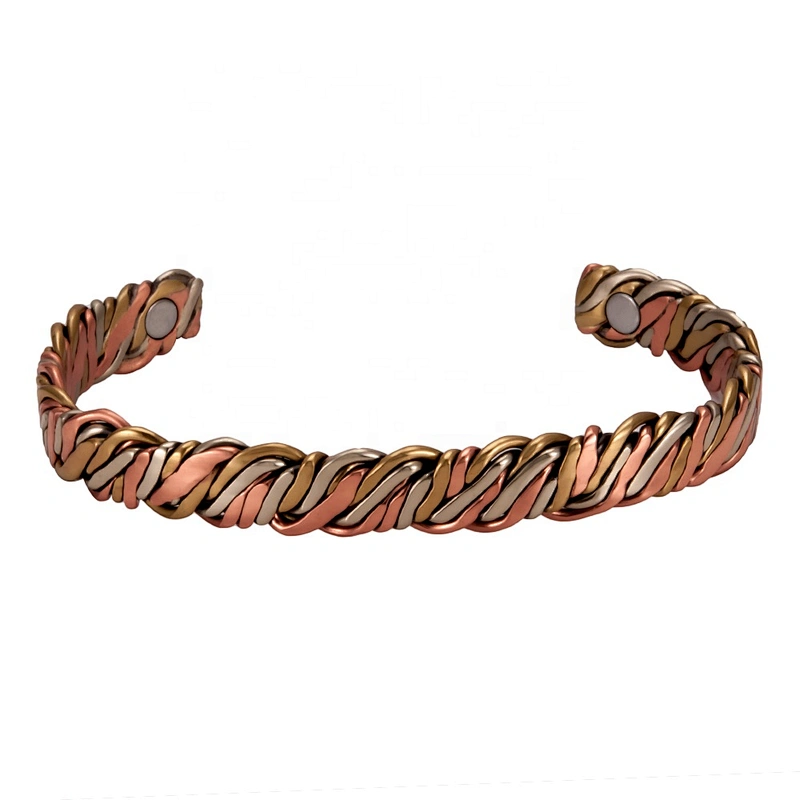Wollet Mens Pure Copper Bangle  Arthritis Pain Relief Therapy Healthy Copper Magnetic Bracelet