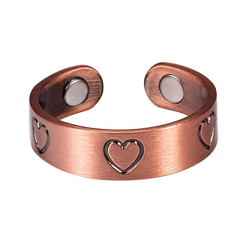 Wollet Magnetic Copper Ring Arthritis Women Pure Copper Rings for Women Adjustable Health with 3PCS Magnets
