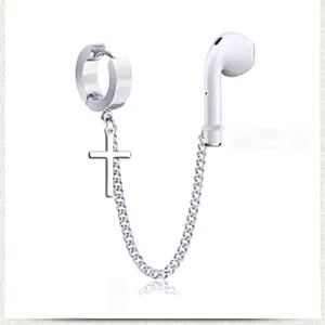 Wollet Sports wireless headset anti-lost stainless steel earrings