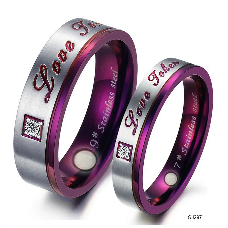 Gear Design Stainless Steel Magnetic Wedding Rings for Men