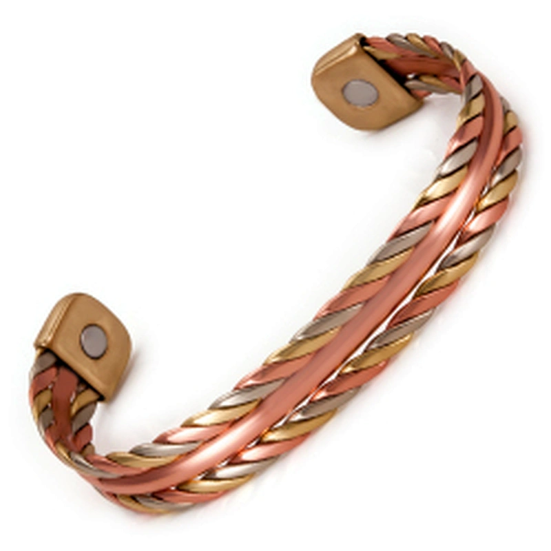 Wollet Mens Magnetic Arthritis Pain Relief Therapy Healthy Cuff Vintage Engraved Wholesale Energy Copper Bracelet