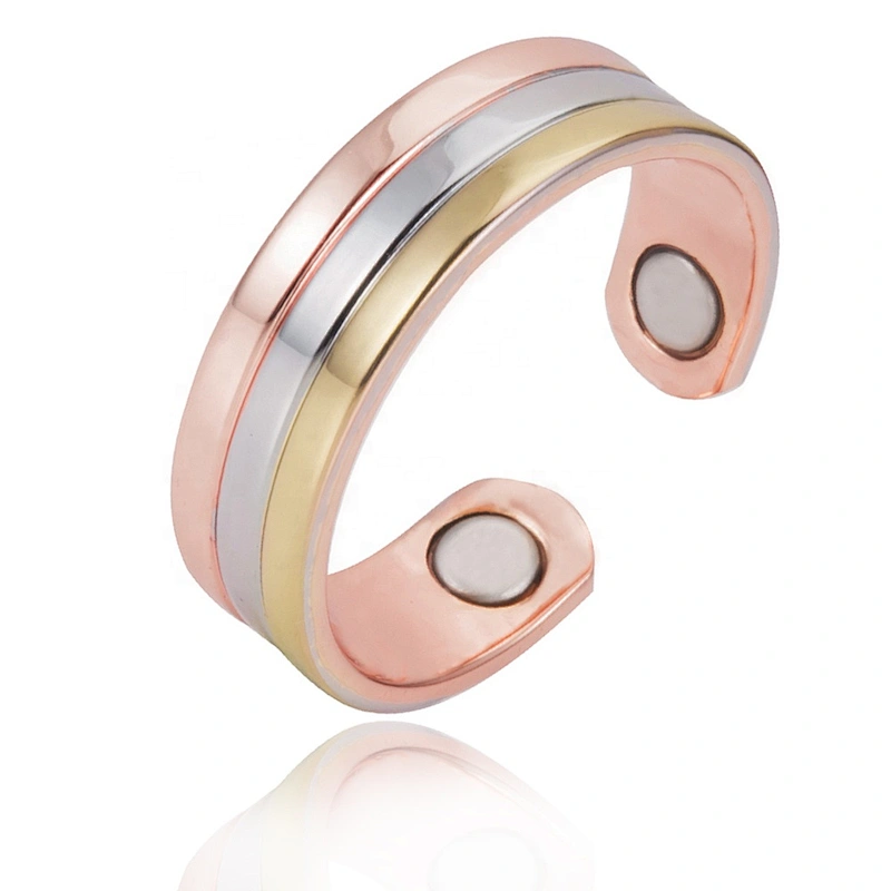 Wollet Magnetic Copper Ring Arthritis Women Pure Copper Rings for Women Adjustable Health with 3PCS Magnets