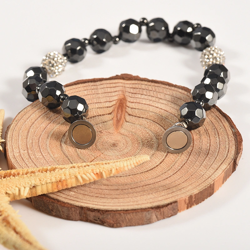 Wollet Fashion Multi-Faced Hematite Magnetic Shambhala Bead Bracelet