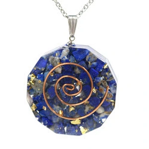 Wollet Natural Crystal Organ Double Spiral Chakra Power Stone Pendant