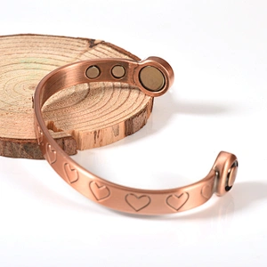 Wollet Fashion Wholesale Heart-Shaped Health Energy Bio Magnetic Copper Bracelet