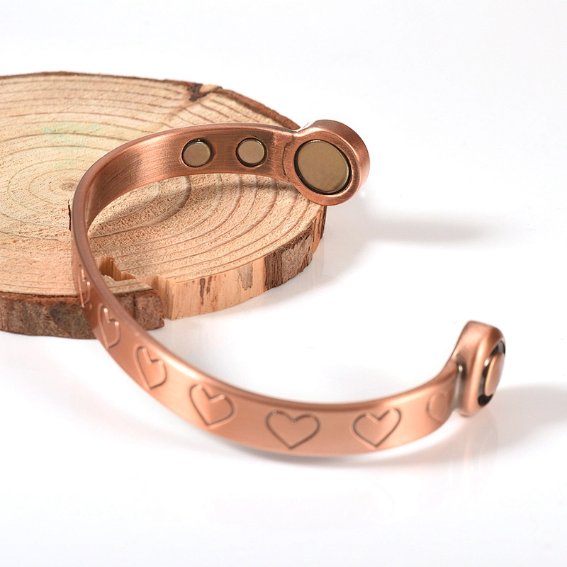 Wollet Fashion Wholesale Heart-Shaped Health Energy Bio Magnetic Copper Bracelet