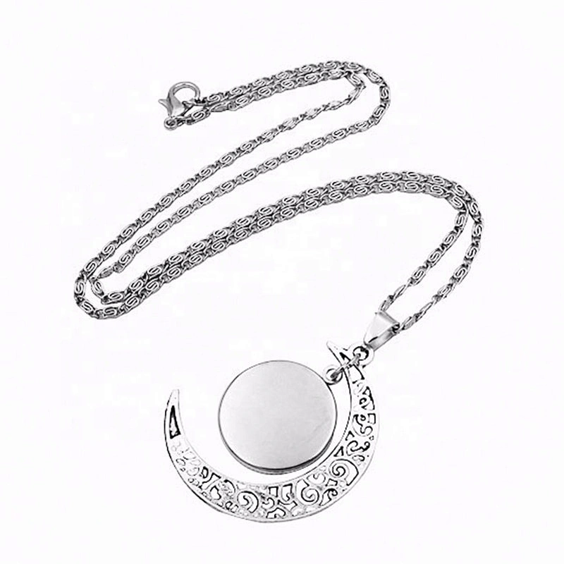 Wollet Fashion Bead Pendant Necklace Astrology Galaxy Crescent Moon Glass 12 Zodiac Necklace