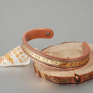 Wollet Mens Pure Copper Bangle  Arthritis Pain Relief Therapy Healthy Copper Magnetic Bracelet