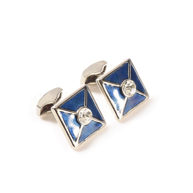 Wollet High Quality Multi-Color Plated Big Zircon 316L Stainless Steel Cufflink For Men Women