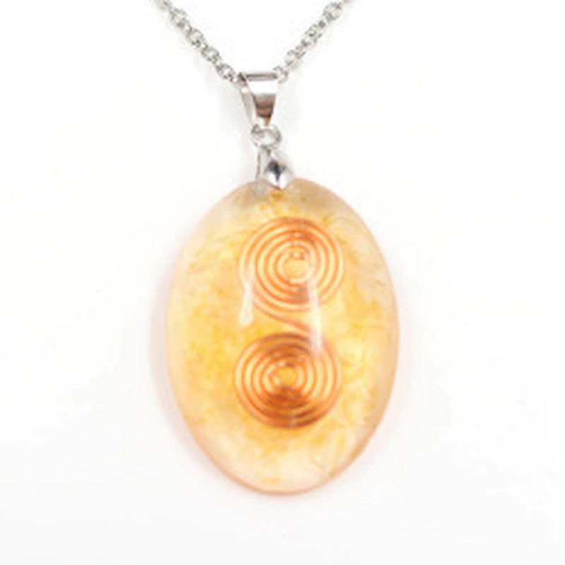 Wollet Natural Crystal Organ Double Spiral Chakra Power Stone Pendant