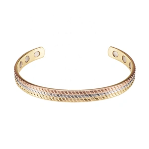 Wollet Mens Pure Copper Bangle  Arthritis Pain Relief Therapy Healthy Copper Magnetic Bracelet