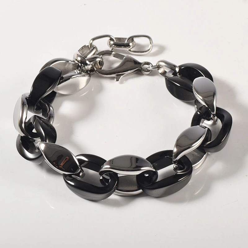 Wollet new Design Good Quality Stainless Steel Ceramic Negative Ion Energy Jewelry Set