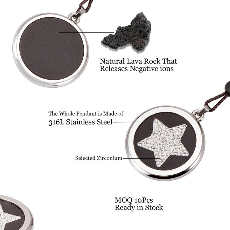 Wollet Manufacturers  Fashion Original Volcanic Rock Negative Ions Quantum Japanese Lava Energy Pendant