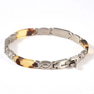 2017 new fashionable jewelry amber and 316l stainless steel bracelet clasp