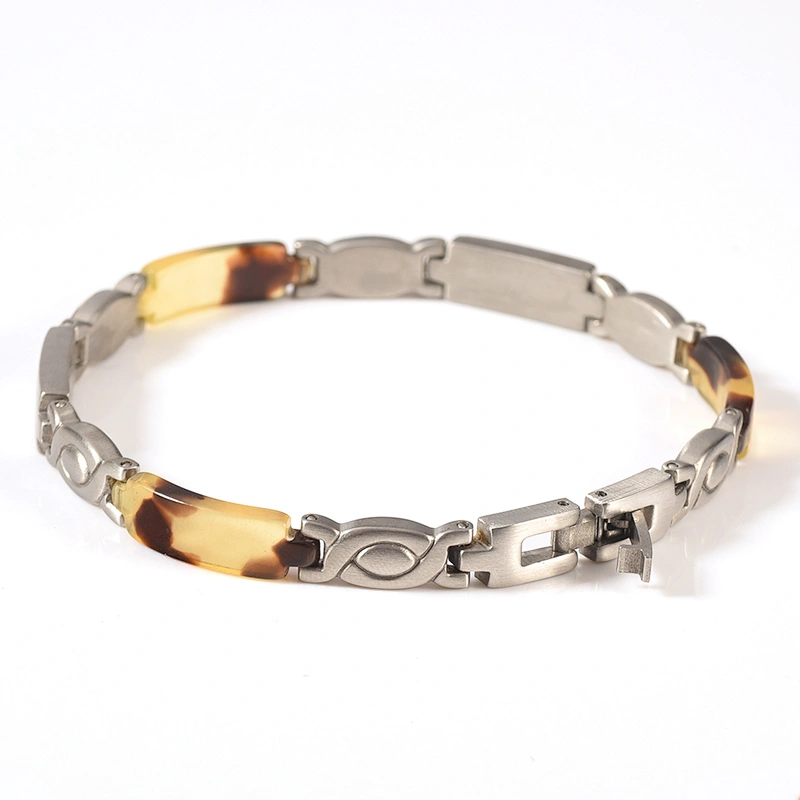 2017 new fashionable jewelry amber and 316l stainless steel bracelet clasp