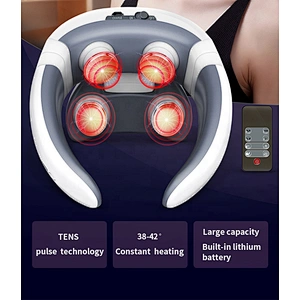 Wollet 5 Modes 9 Levels Smart Deep Tissue Trigger 4 Point Massage Intelligent Portable Cervical Neck Massager with Heat Cordless