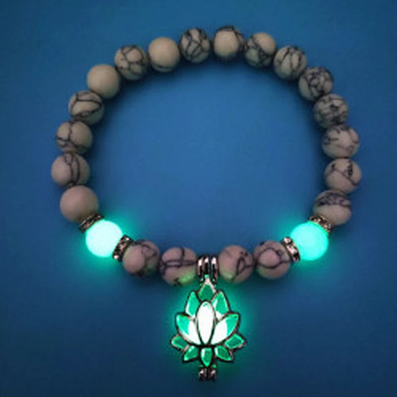 Wollet Energy Glowing Lotus Sanskrit Beaded Bracelet