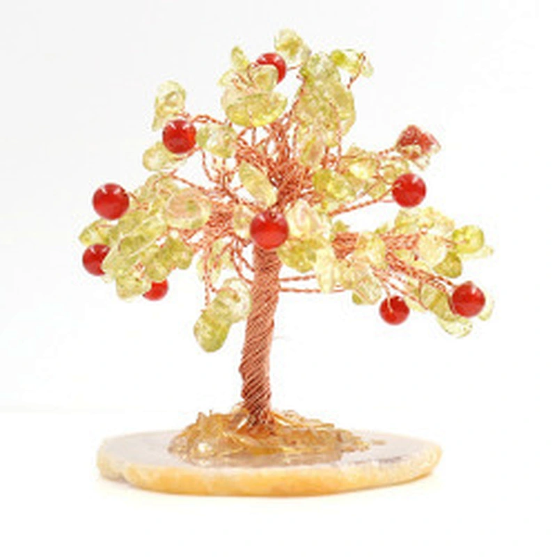 Wollet Natural Crystal Crushed Stone Fortune Tree Home Decoration