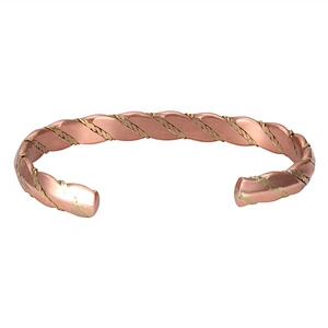 Wollet Mens Pure Copper Bangle  Arthritis Pain Relief Therapy Healthy Copper Magnetic Bracelet
