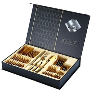 Wollet Stainless Steel Cutlery Gift Box Set 24 Piece Cutlery Set