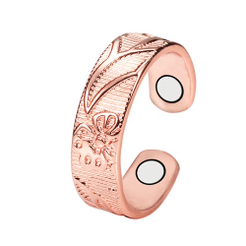 Wollet Magnetic Copper Ring Arthritis Women Pure Copper Rings for Women Adjustable Health with 3PCS Magnets