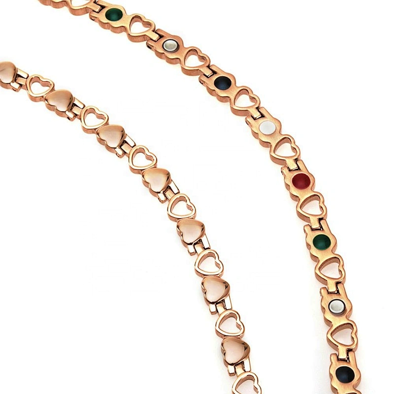 Wollet Fashion Heart Gold Plating Bio Magnetic 316L Stainless Steel Necklace