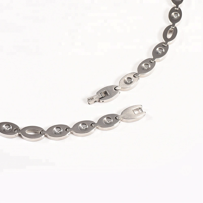 Wollet Fashion 316L Stainless Steel Bio Magnetic CZ Stone Energy Health Necklace