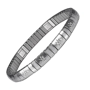 Wollet New Design Flexible Stainless Steel Magnetic Therapy Elastic Bracelet for Women and Girls