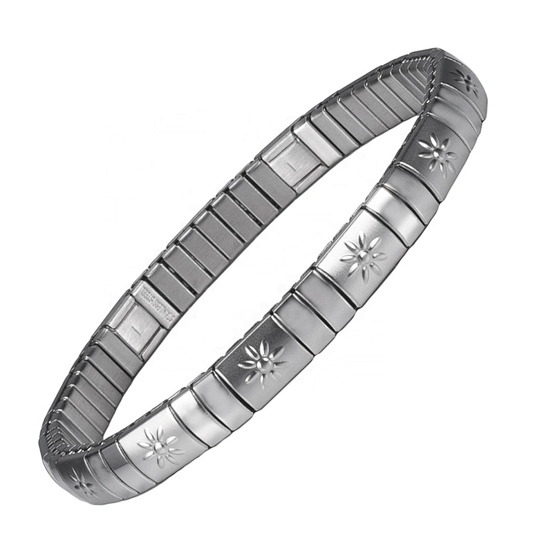 Wollet New Design Flexible Stainless Steel Magnetic Therapy Elastic Bracelet for Women and Girls