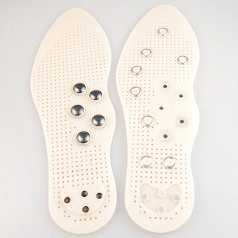 healthy massaging magnetic acupuncture insoles leather for shoes