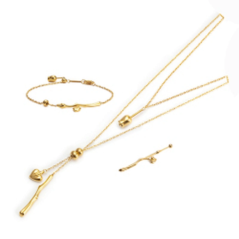 Wollet New Product Fashion Gold Plated 316L Stainless Steel Jewelry Set For Women