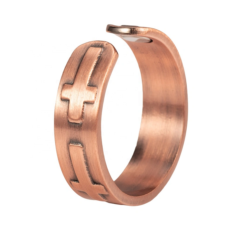 Wollet Magnetic Copper Ring Arthritis Women Pure Copper Rings for Women Adjustable Health with 3PCS Magnets