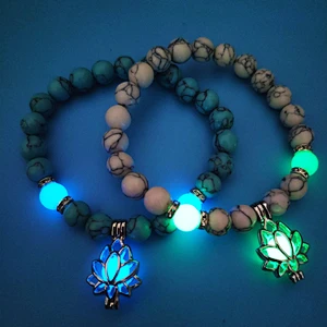 Wollet Energy Glowing Lotus Sanskrit Beaded Bracelet
