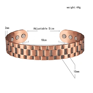 Wollet Fashion Flower Design Health Energy Bio Magnetic Copper Bracelet