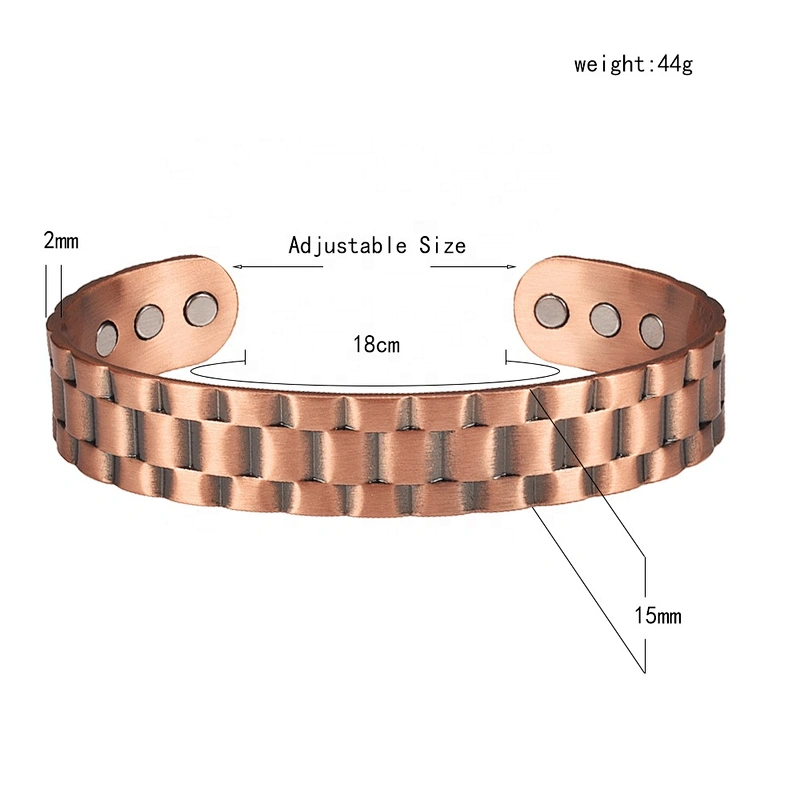 Wollet Fashion Flower Design Health Energy Bio Magnetic Copper Bracelet