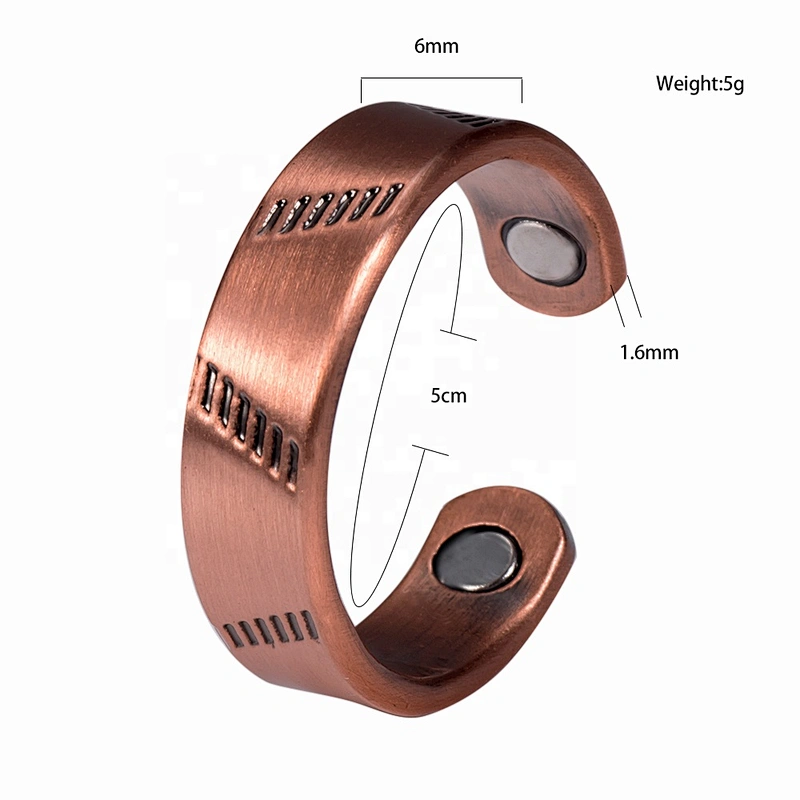 Wollet Magnetic Copper Ring Arthritis Women Pure Copper Rings for Women Adjustable Health with 3PCS Magnets